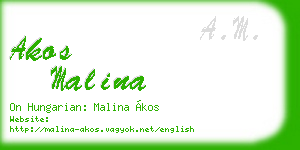 akos malina business card
